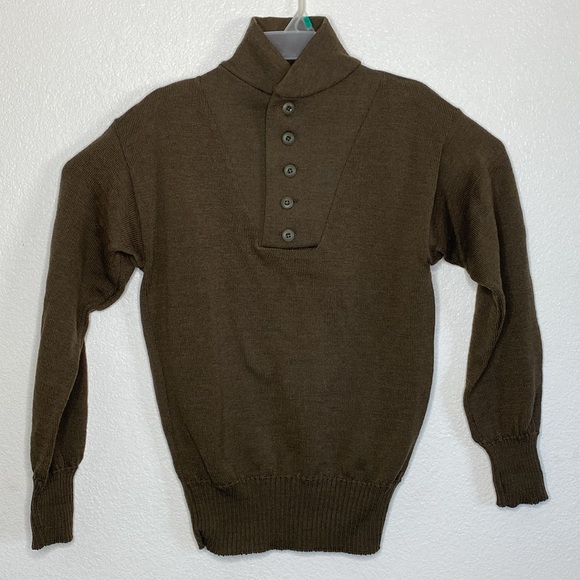 Perfect Knitting Mills Men’s Military 100% Wool Sweater Size L